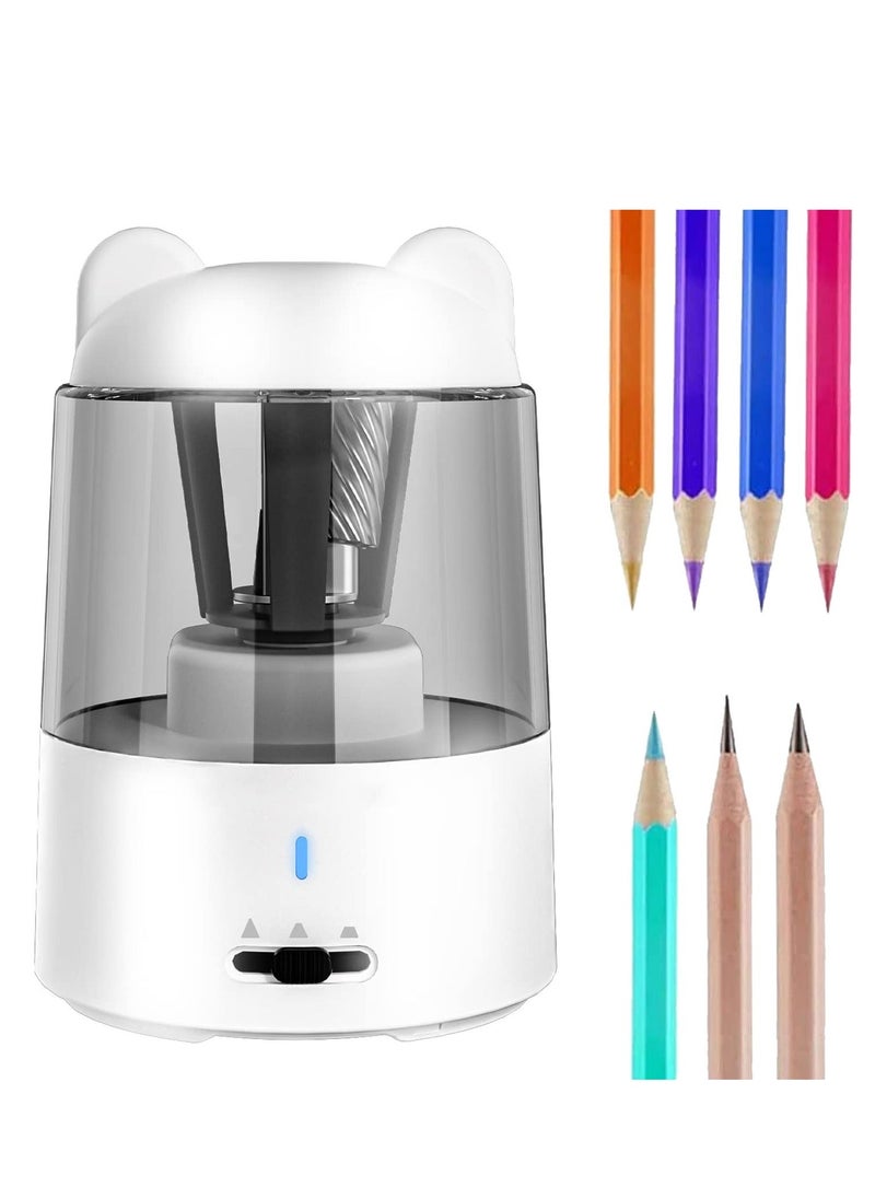 Generic - Electric Pencil Sharpener, Auto-Stop Feature and 3 Adjustable Sharpening Modes, USB Charge Heavy Duty Helical Blade Pencil Sharpener for 6-8mm Diameter Pencils for School Classroom Office Home - Image 1