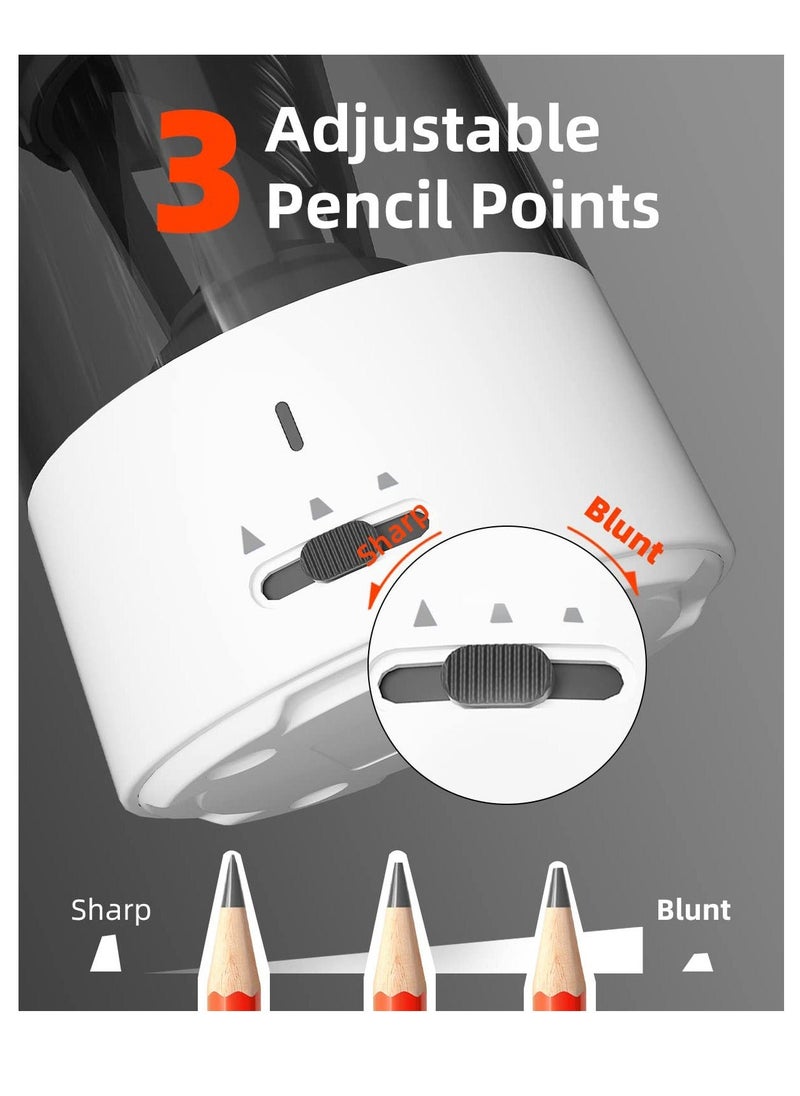 Generic - Electric Pencil Sharpener, Auto-Stop Feature and 3 Adjustable Sharpening Modes, USB Charge Heavy Duty Helical Blade Pencil Sharpener for 6-8mm Diameter Pencils for School Classroom Office Home - Image 1