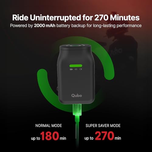 Qubo by Hero Group Smart Bike Cam Pro | 2K Resolution 3MP 1296p | 2000 mAh | 124 Degree Wide Angle | Night Vision | for Motorcycles, Bicycles | Proof on Demand | Record Your Rides | (Bike Cam) - Image 5