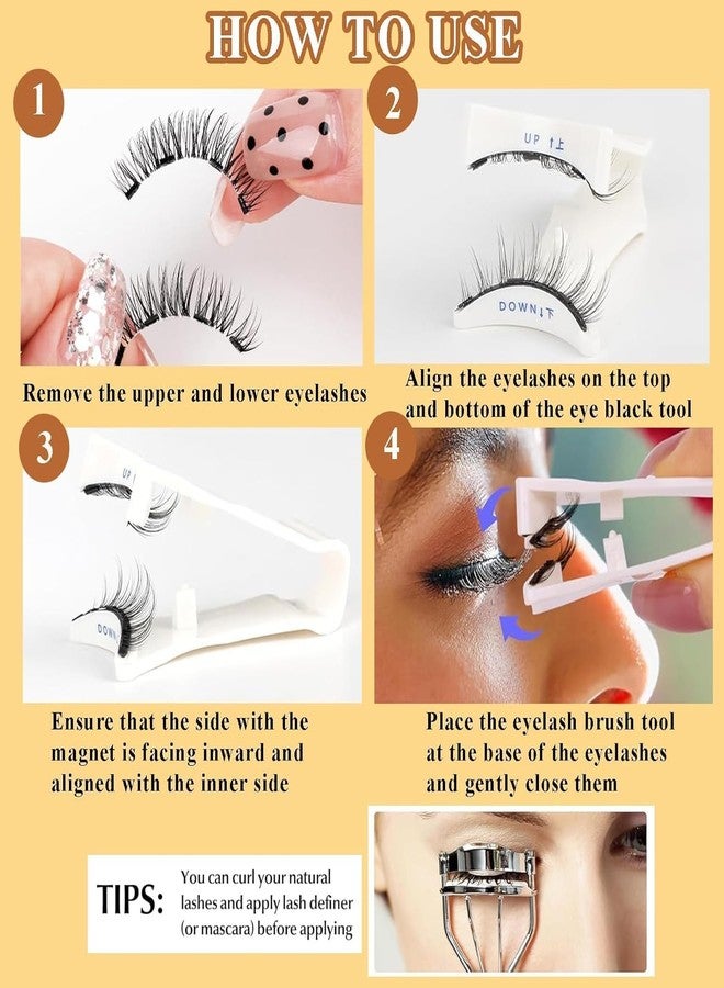 GOMNIK Magnetic Eyelashes for Women with Applicator | Natural Look Reusable Wispy Magnetic Lashes | No Glue No Eyeliner Needed | Easy to Wear Lightweight False Eyelash Extension Kit - Image 4