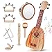 Vanplay Kids Guitar Set Musical Toys for 2 3 Year Old Boy Birthday Gifts Montessori Toys for 2 Year Old Girls Musical Instruments with UkuleleTambourineMaracas for Toddler 24 Band Sets for Kids 35 - Image 3