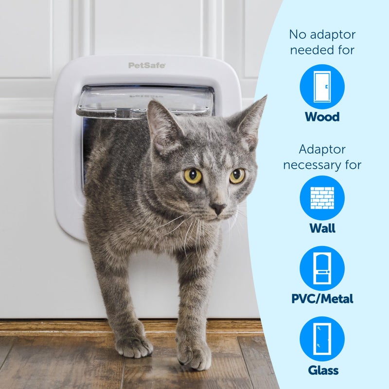 PetSafe Microchip Cat Door, Exterior or Interior Pet Door - Multi-User RFID Access Up to 40 Pets, 4-Way Locking, Weatherproof, DIY Easy Install, Hardware Kit; Privacy for Cat Litter Box or Pet Feeder - Image 5