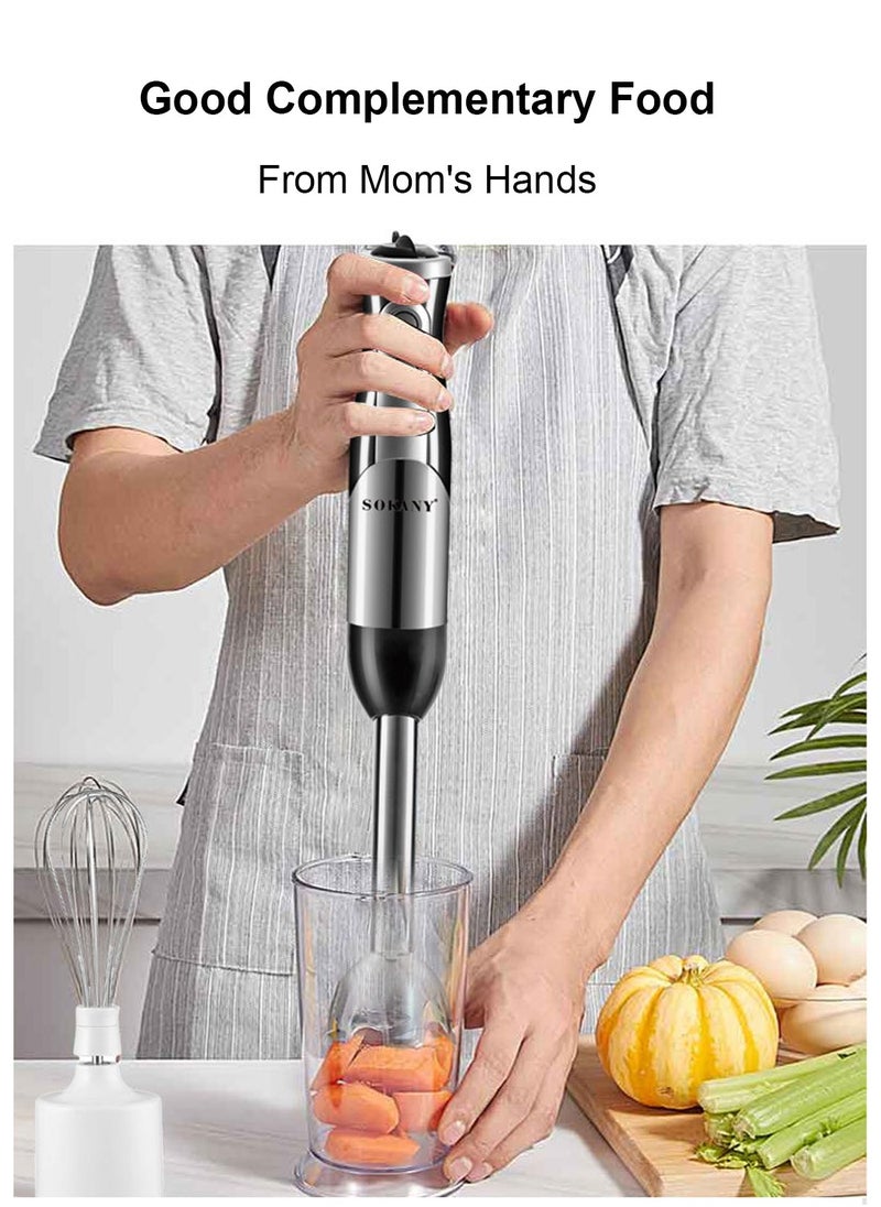 sokany 8-In-1 Multifunctional Food Processor Hand Blender, Chopper, Mixer, 700 Watt, Splash Control SK-5011-8 Black  - Image 4