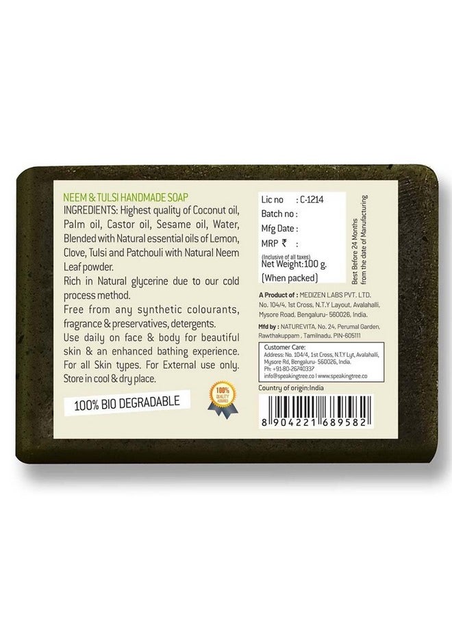 Speaking Tree Healing Neem And Tulsi Handmade Soap -100 Gms (Pack Of 2)  - Image 3