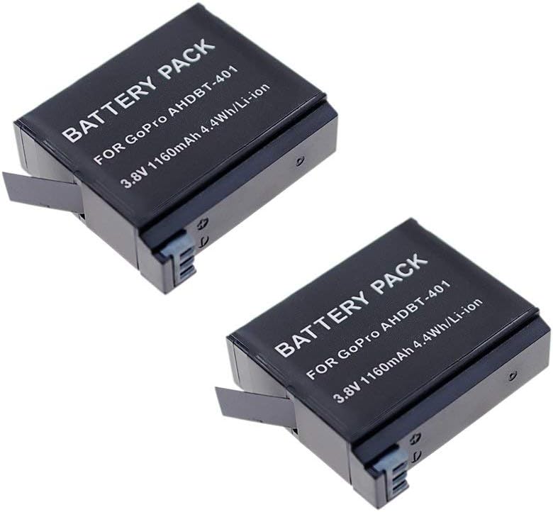 Suptig Battery (2 Pack) and Daul Charger for Gopro Hero 4 Black Gopro HEROR4 Silver and AHDBT-401 - Image 4
