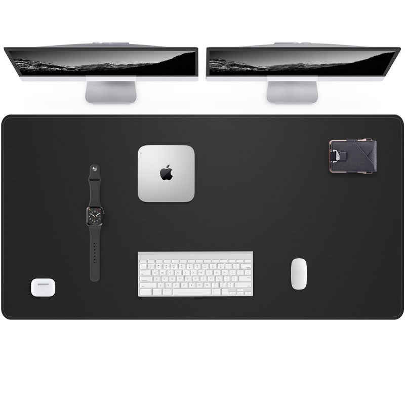 AFIING Leather Desk Pad Protector,48"x24" - Premium Desk Mat, Large Mouse Pad,Non-Slip Desk Blotter,Waterproof Desk Writing Pad for Office and Home(Black) - Image 1