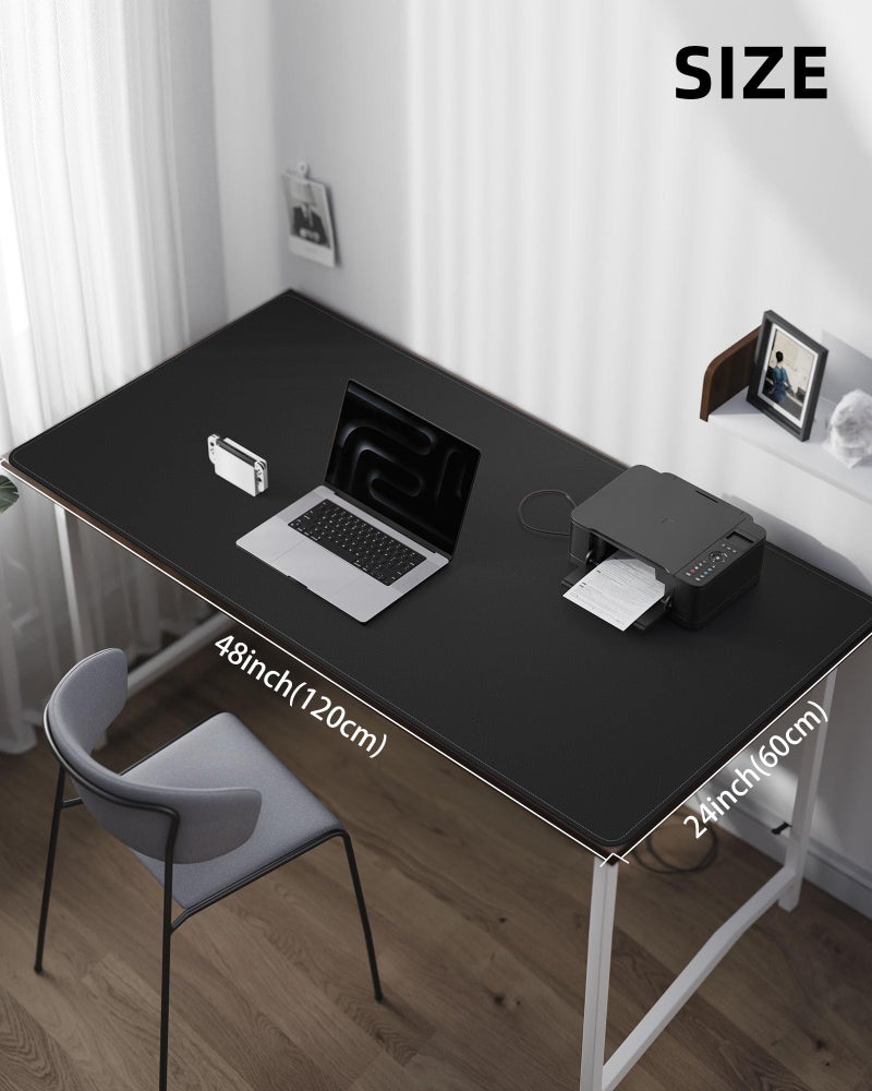AFIING Leather Desk Pad Protector,48"x24" - Premium Desk Mat, Large Mouse Pad,Non-Slip Desk Blotter,Waterproof Desk Writing Pad for Office and Home(Black) - Image 5