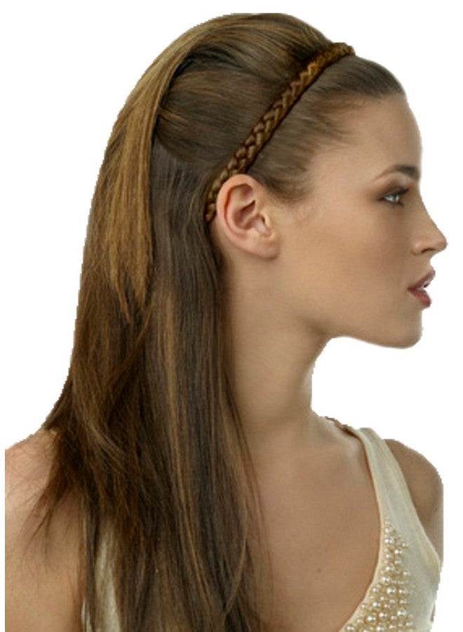 Mia Thick Braidie Braided Headband Made Of Synthetic Wig Hair On An Elastic Rubber Band Hair Accessory For Women Teens Girls Dance Light Brown - Image 1