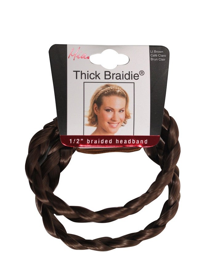 Mia Thick Braidie Braided Headband Made Of Synthetic Wig Hair On An Elastic Rubber Band Hair Accessory For Women Teens Girls Dance Light Brown - Image 3
