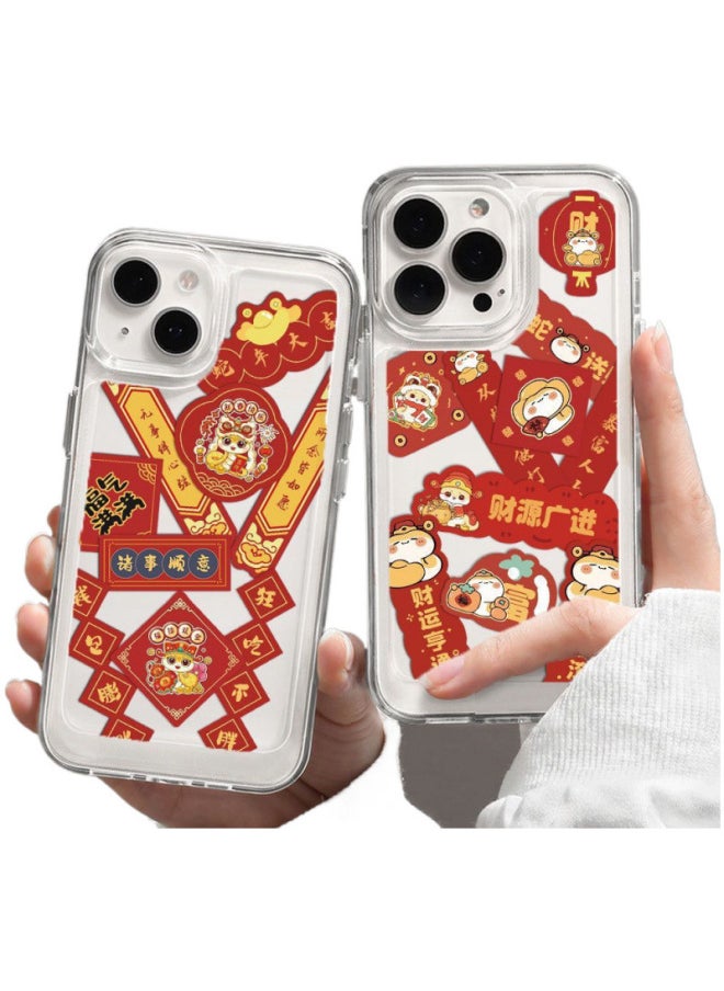 Generic - Mobile Phone Case Mini Trinkets Couplets Spring Festival Creative Cartoon Mobile Phone Stickers Year Of The Snake Year Decoration Supplies-Color:Calligraphy Blessing Characters_mobile Phone Blessing Characters [50 Pictures/non-duplicate]-Size:Self-adhesive Stickers [one Set Available] - Image 1