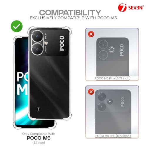 7-Seven 7SEVEN® Back Cover for Poco M6 5G Transparent Mobile Back Case Shock Proof Design Camera Edges Protection Crystal Clear Phone Case Silicon Soft TPU and Flexible Bumper Phone Cover - Image 2