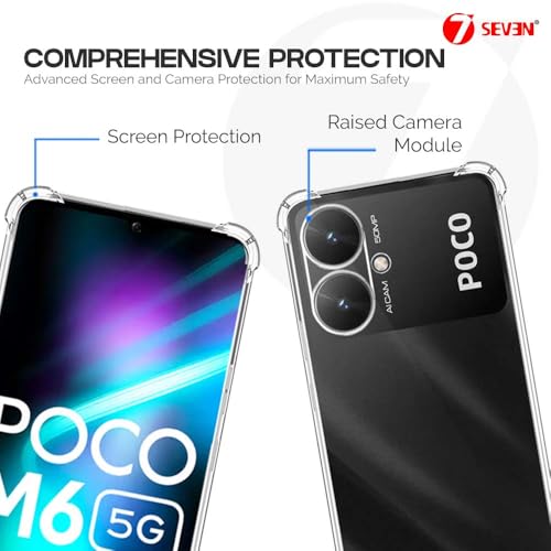 7-Seven 7SEVEN® Back Cover for Poco M6 5G Transparent Mobile Back Case Shock Proof Design Camera Edges Protection Crystal Clear Phone Case Silicon Soft TPU and Flexible Bumper Phone Cover - Image 3