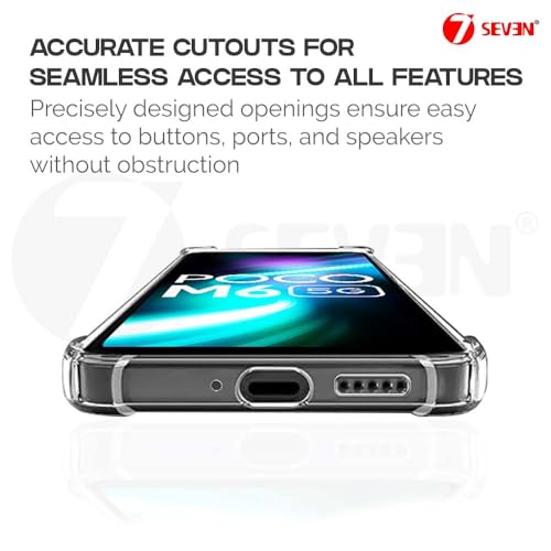 7-Seven 7SEVEN® Back Cover for Poco M6 5G Transparent Mobile Back Case Shock Proof Design Camera Edges Protection Crystal Clear Phone Case Silicon Soft TPU and Flexible Bumper Phone Cover - Image 4