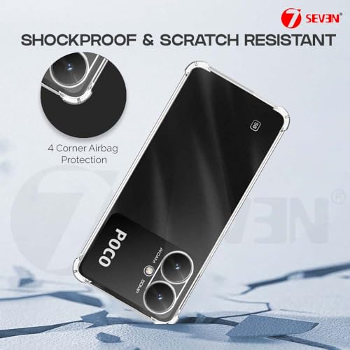 7-Seven 7SEVEN® Back Cover for Poco M6 5G Transparent Mobile Back Case Shock Proof Design Camera Edges Protection Crystal Clear Phone Case Silicon Soft TPU and Flexible Bumper Phone Cover - Image 5