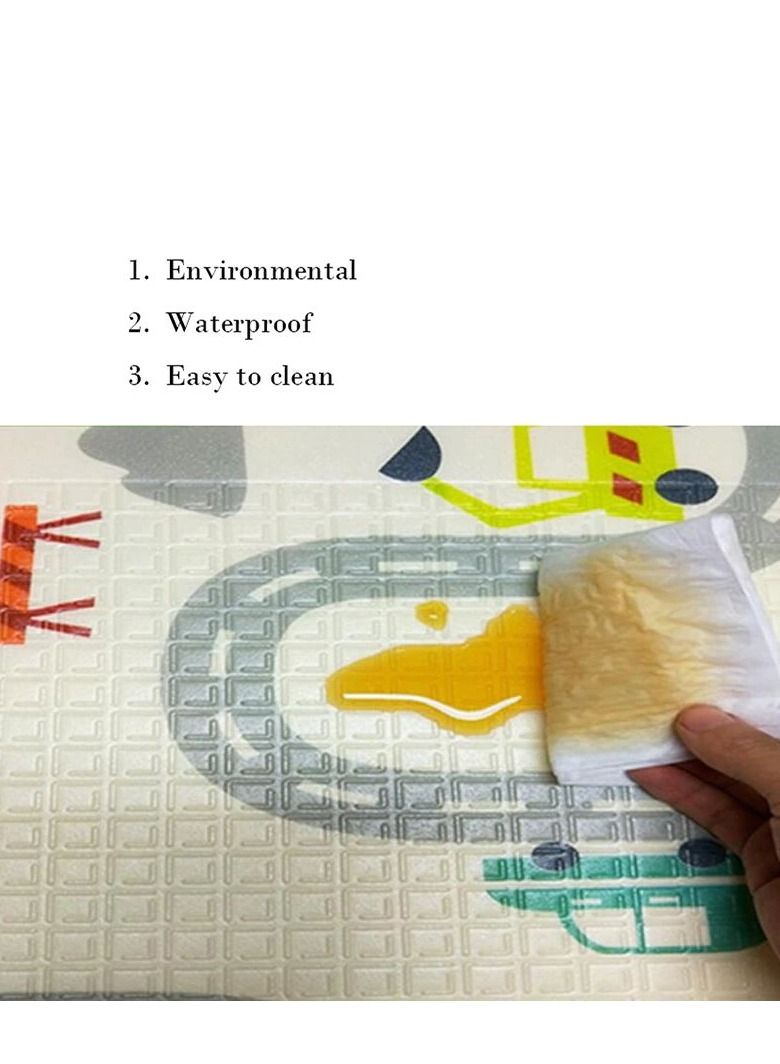 DARIYAH 200 X 180 X 1 cm Baby Crawling Play Floormat Foam Non-Toxic Foldable Reversible Playing Mat-Deer Park & Different Designs - Image 3