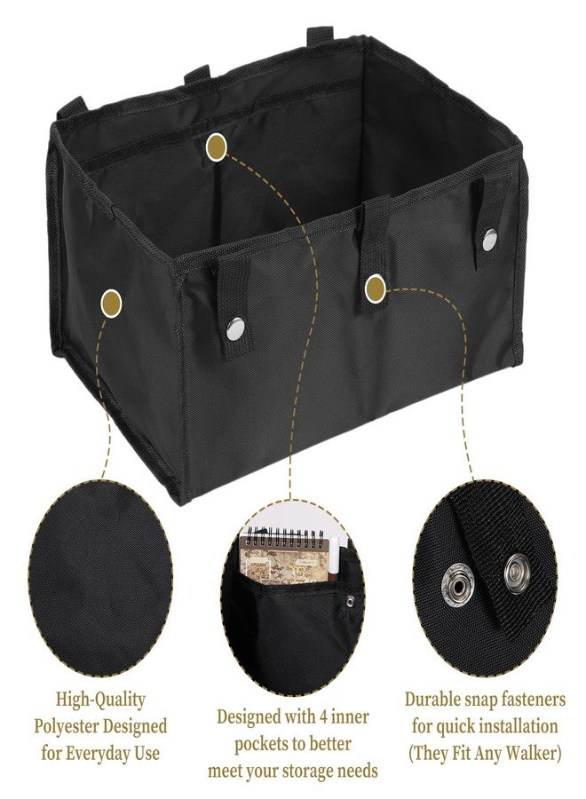 ElevateTech Under Seat Rollator Bags, Four Wheel Rollator Walker Basket Reusable Large Walker Bag Underseat Replacement Medical Basket Walkers Accessories Bags for Seniors Storage Book Essentials - Image 3