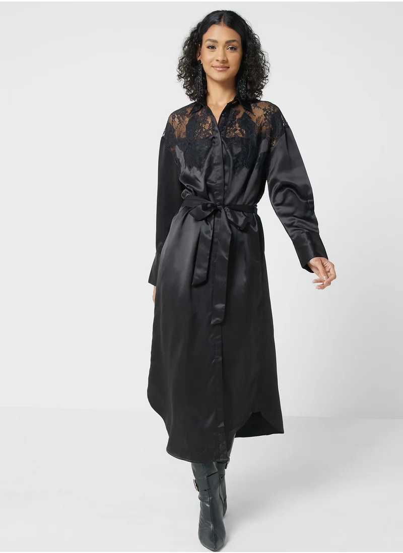 TOPSHOP Button Down Front Knot Shirt