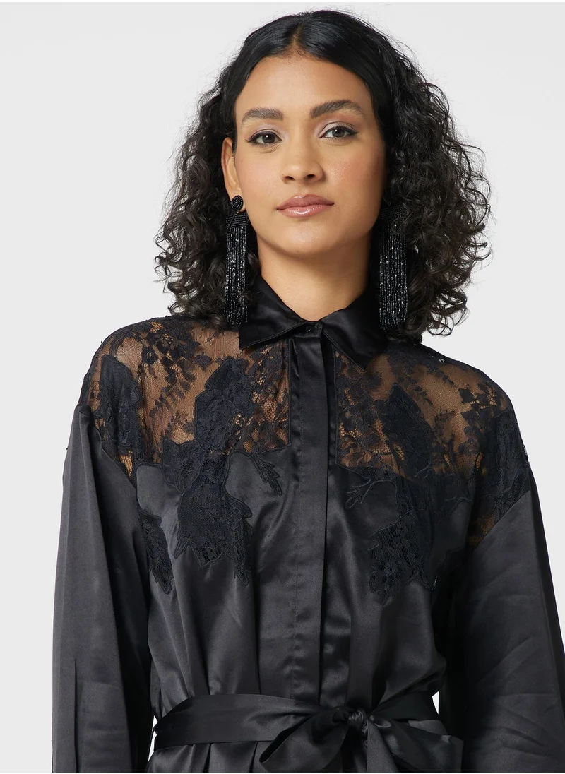 TOPSHOP Button Down Front Knot Shirt