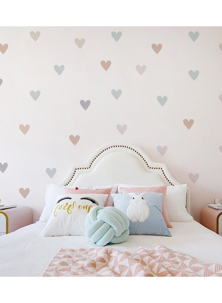 هومستر 6 عبوات (مجموع 36 قطعة) ملصقات قلوب للأطفال - ملصقات جدران لطيفة، مثالية لتزيين غرفة الأطفال، قابلة للإزالة وآمنة للأطفال - Image 1