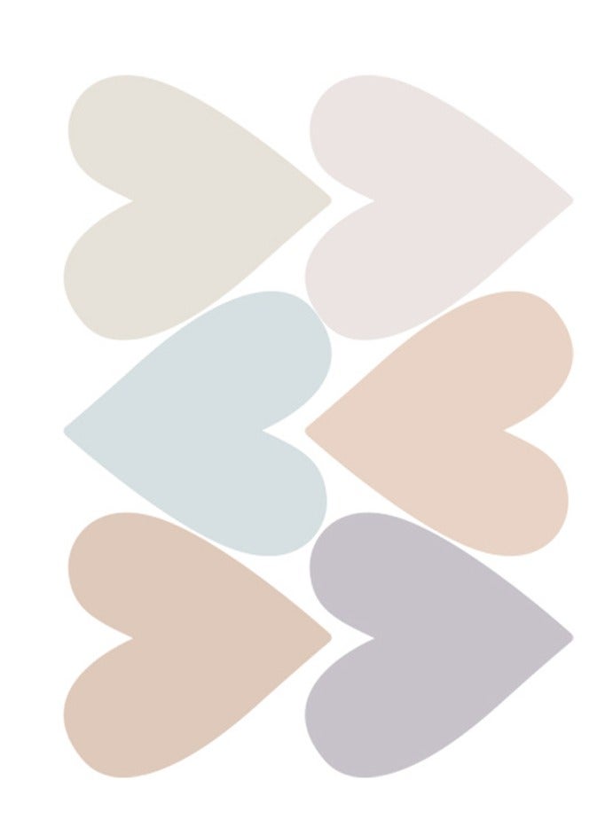 هومستر 6 عبوات (مجموع 36 قطعة) ملصقات قلوب للأطفال - ملصقات جدران لطيفة، مثالية لتزيين غرفة الأطفال، قابلة للإزالة وآمنة للأطفال - Image 3