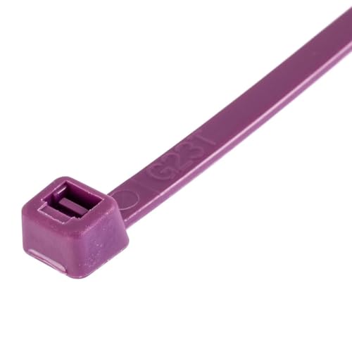 GTSE 8 Inch Purple Zip Ties, 100 Pack, 50lb Strength, UV Resistant Strong Nylon Cable Ties, Self-Locking 8" Tie Wraps - Image 2