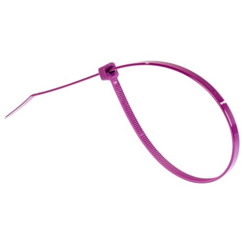 GTSE 8 Inch Purple Zip Ties, 100 Pack, 50lb Strength, UV Resistant Strong Nylon Cable Ties, Self-Locking 8" Tie Wraps - Image 3