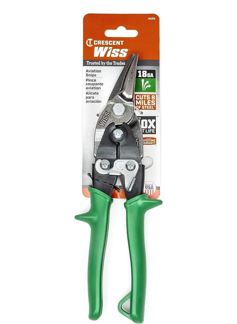 Wiss Crescent Wiss 9-3/4" Compound Action Straight & Right Cut Aviation Snips Tool - Heavy Duty Metal Cutter Scissors - M2R - Image 2