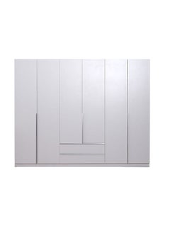 Brooklyn 6-Door Wardrobe Extra Sturdy Closet, Clothes Storage Cupboard Modern Design Space Saving Cabinet for Bedroom L 269.7 x W 49.5 x H 216 cm White - pzsku/Z9CA0202228D67718A5A5Z/45/_/1683528060/38a72735-ec91-484d-9a7f-79a0453cd345