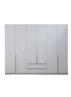 Brooklyn 6-Door Wardrobe Extra Sturdy Closet, Clothes Storage Cupboard Modern Design Space Saving Cabinet for Bedroom L 269.7 x W 49.5 x H 216 cm White - pzsku/Z9CA0202228D67718A5A5Z/45/_/1683528060/c1db7f69-2f63-4591-8a4b-54156f3d868d