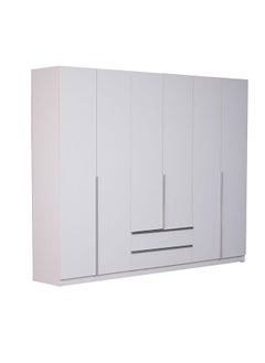 Brooklyn 6-Door Wardrobe Extra Sturdy Closet, Clothes Storage Cupboard Modern Design Space Saving Cabinet for Bedroom L 269.7 x W 49.5 x H 216 cm White - pzsku/Z9CA0202228D67718A5A5Z/45/_/1683528064/fd509c26-8fd4-457a-808d-183ba7dcdb6b