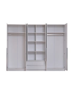 Brooklyn 6-Door Wardrobe Extra Sturdy Closet, Clothes Storage Cupboard Modern Design Space Saving Cabinet for Bedroom L 269.7 x W 49.5 x H 216 cm White - pzsku/Z9CA0202228D67718A5A5Z/45/_/1683528065/693c2279-6fc9-478d-b26f-a1fdb9461344