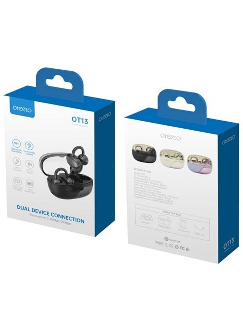 Oteeto OT13 Wireless Earbuds Bluetooth 5.4 with AD7003D4 Chip, Ultra-Stable Low Latency Connection, Hi-Fi Stereo Bass Sound, ENC Noise Reduction Mic, Smart Touch Control, Fast Pairing - Image 4