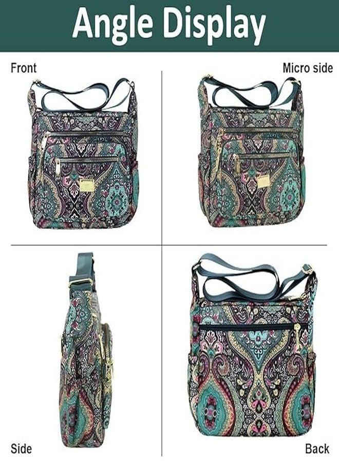 BOVTY Women Sling-body Bag Waterproof Nylon Multi-layer Sling Bag Casual Satchel Bag Shoulder Bag Messenger Bag Travel Sling-body Bag Day Pack. (Dark Green) - Image 5