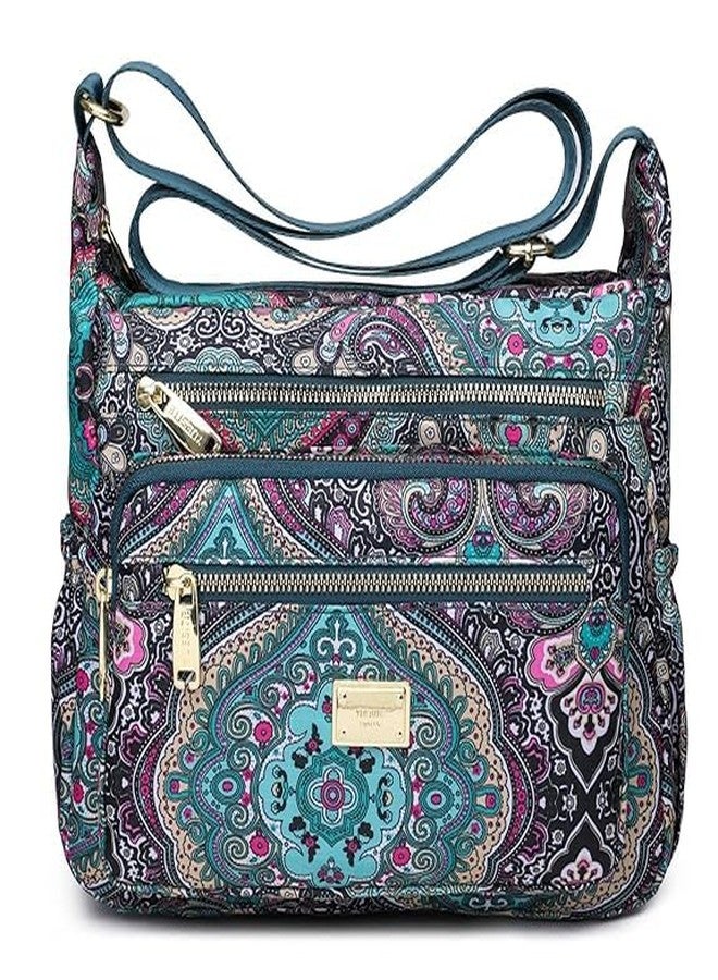 BOVTY Women Sling-body Bag Waterproof Nylon Multi-layer Sling Bag Casual Satchel Bag Shoulder Bag Messenger Bag Travel Sling-body Bag Day Pack. (Dark Green) - Image 1