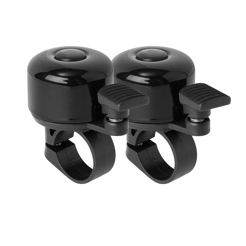 Binudum Bike Bell 2 Pack with Loud Melodious Sound Classic Mini Bicycle Bell for Kids Adults Bike Horn for Road, Mountain Bike for Scooter, MTB, BMX (Black 2 Pcs) - Image 1