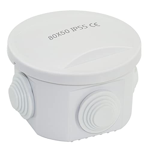 LeMotech Junction Box, ABS Plastic IP55 Water Resistant and Dustproof, Universal Electrical Enclosure, Outdoor and Indoor Project Box D3.1 x H2.4 inch (D80 x H60 mm) - Image 1