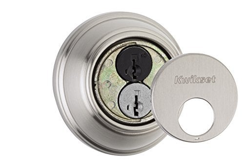 Kwikset 816 Key Control Deadbolt Lock, Round Satin Nickel Exterior Keyed Front Entry Door, Pick Resistant SmartKey Rekey Security, Single Cylinder Dead Bolt, with Microban Protection - Image 4
