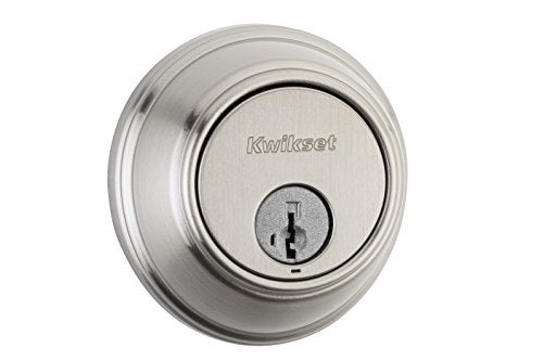 Kwikset 816 Key Control Deadbolt Lock, Round Satin Nickel Exterior Keyed Front Entry Door, Pick Resistant SmartKey Rekey Security, Single Cylinder Dead Bolt, with Microban Protection - Image 1