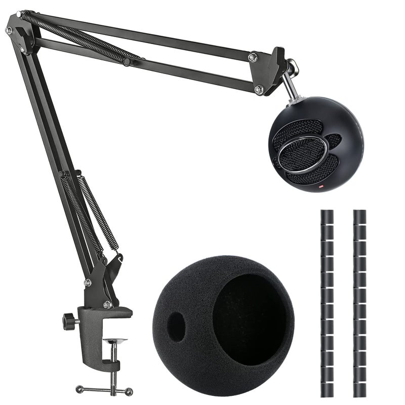 SUNMON Snowball iCE Mic Boom Arm Stand with Pop Filter, Compatible with Blue Snowball Ice USB Microphone with Cable Sleeve by SUNMON - Image 1