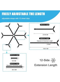 Oasisgalore Black Bed Sheet Clips - 8-Way Elastic Fitted Sheet Straps & Mattress Holders  - Image 4