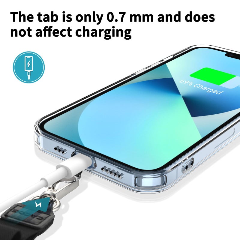 CACOE Phone Lanyard 2 Pcs Adjustable Neck Strap,4 Pcs Patches,Universal Crossbody Multifuctional Patch Cell Phone Lanyards Compatible with Most Smartphones(Black+Light Blue) - Image 5