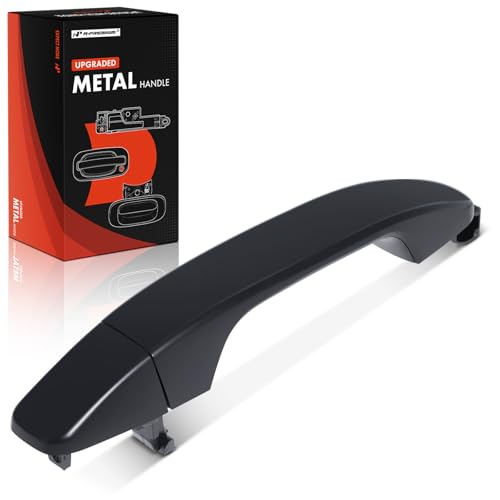 A-Premium APremium Upgraded Metal Exterior Door Handle Compatible with Chevrolet Colorado 20152022 Crew Cab Primed Black Rear Driver or Passenger Side - Image 1