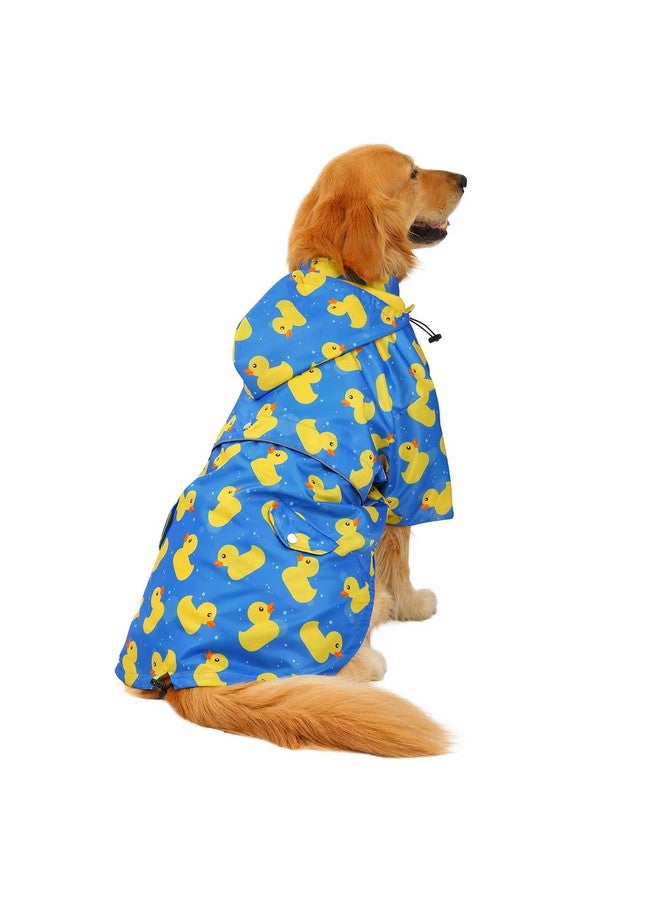HDE Dog Raincoat Double Layer Zip Rain Jacket With Hood For Small To Large Dogs Ducks Blue  3Xl - Image 4