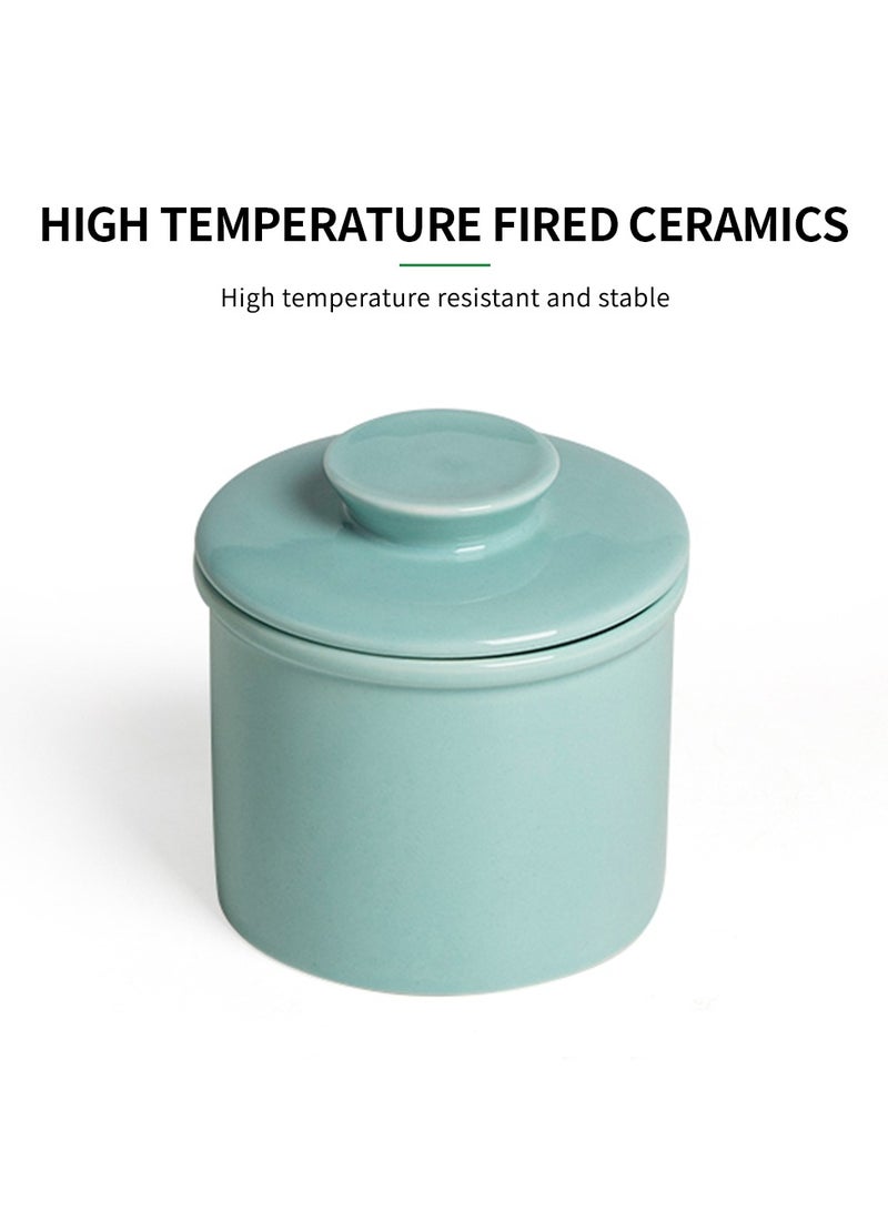 CUOPRU Ceramic butter mug, water sealed with lid, cheese sealed tank, creative western style butter - Image 4