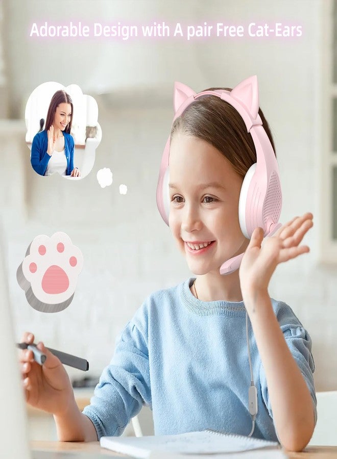 Anivia Pink Gaming Headset with Microphone for PC Computer iOS Mac PS4 PS5 Xbox One Phone, 3D Surround Sound, Soft Memory Foam Ear Cushion, Wired Over-Ear Headphones with Mic for Gamer - Image 3