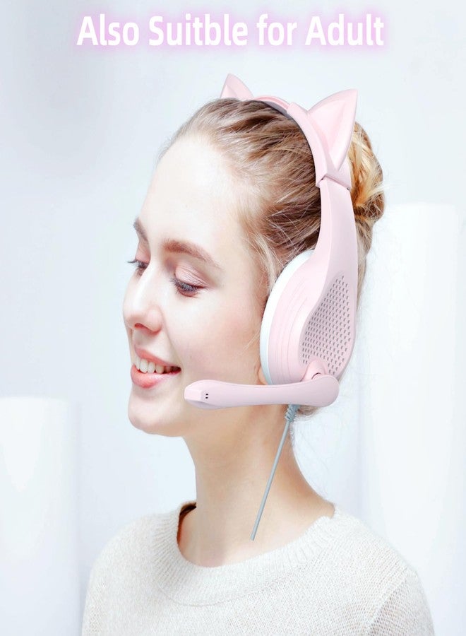 Anivia Pink Gaming Headset with Microphone for PC Computer iOS Mac PS4 PS5 Xbox One Phone, 3D Surround Sound, Soft Memory Foam Ear Cushion, Wired Over-Ear Headphones with Mic for Gamer - Image 4