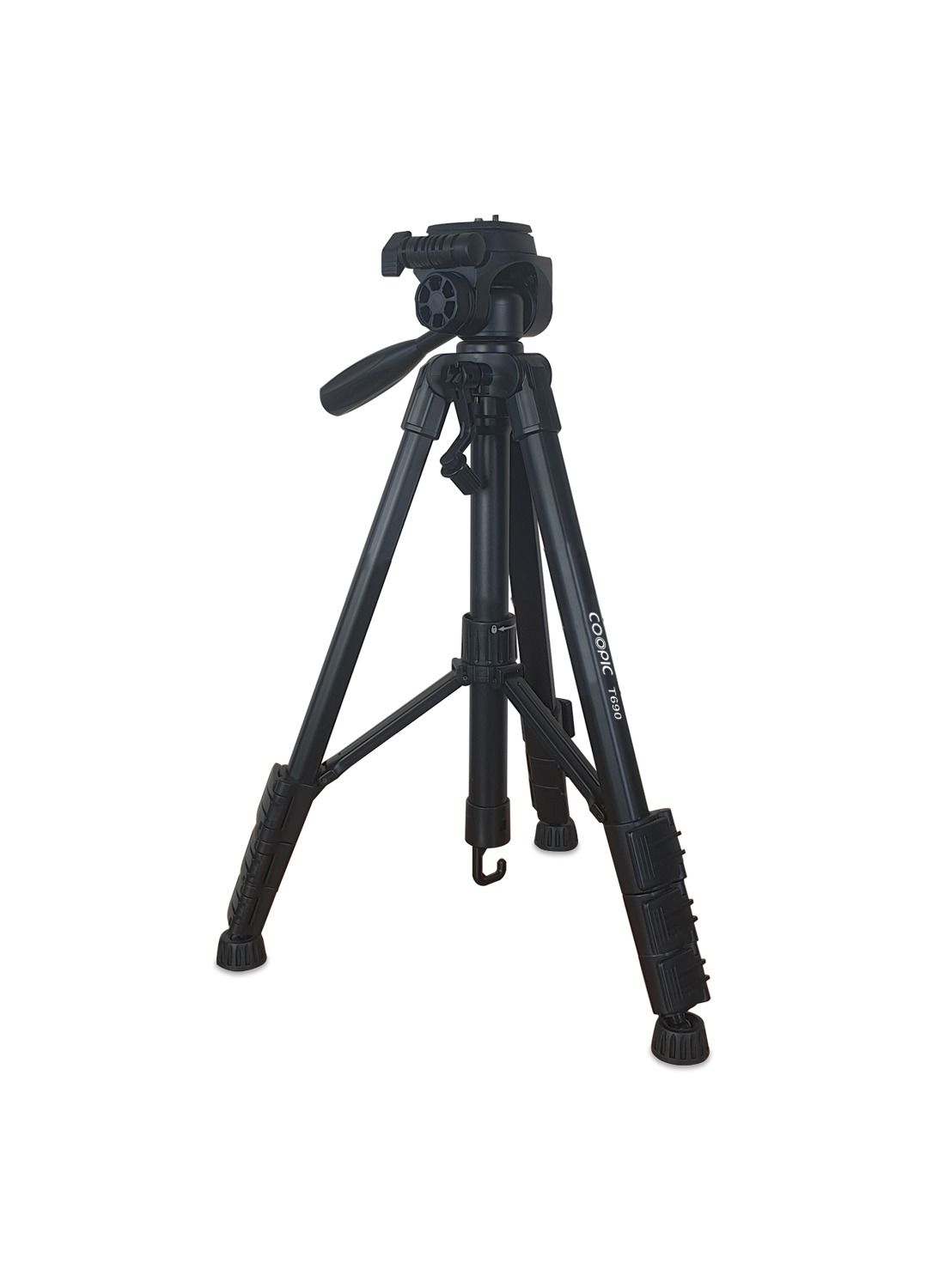 Coopic T-690 Compact Travel Tripod Folded Size 48cm with Maximum Height 146cm Compatible with Canon 5DIII II 6D 7D 70D 80D and Nikon D810 D750 D500 D7200 D5500 etc. cameras
