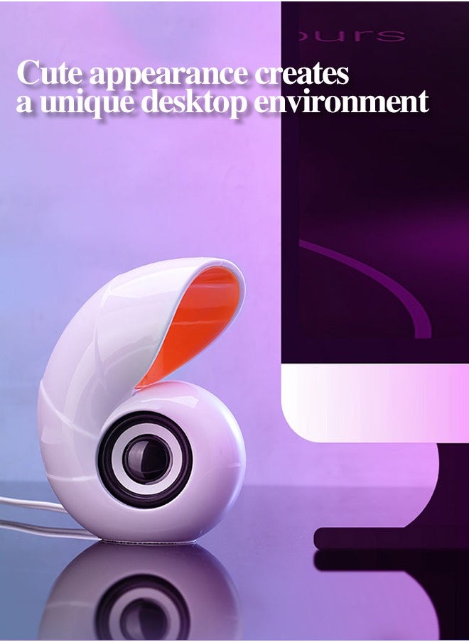 Generic - USB Conch Style Cute Desktop Mini Speaker, Suitable for Small Speakers on Computers, Desktops, and Laptops - Image 1
