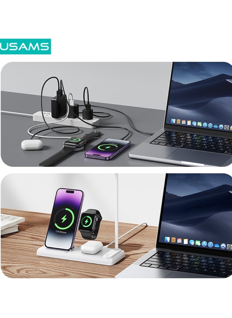 Usams - 15W 4in1 Wireless Charging Holder With Table Lamp - Image 1