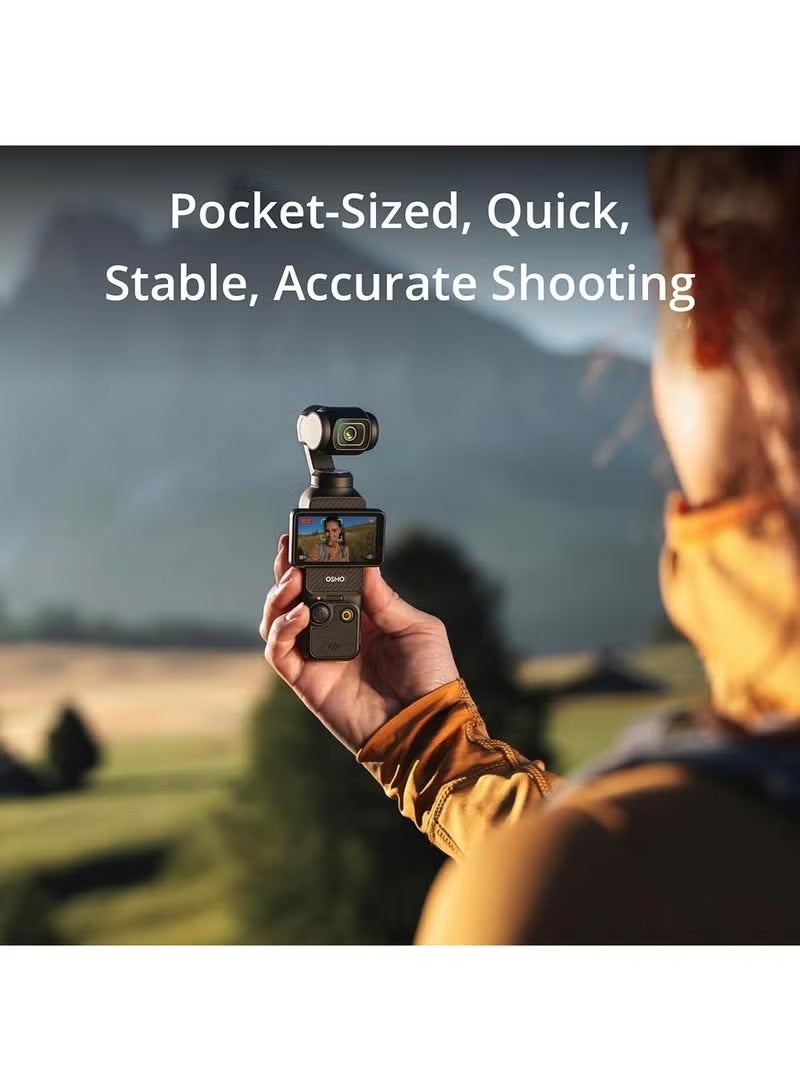 أوسمو كاميرا Osmo Pocket 3 لتدوين الفيديو (Vlogging) | مستشعر CMOS مقاس 1 بوصة | فيديو بدقة 4K ومعدل 120 إطاراً في الثانية | تثبيت ميكانيكي ثلاثي المحاور (Gimbal) | تتبع سريع للوجوه والأجسام | شاشة لمس قابلة للدوران مقاس 2 بوصة | كاميرا بحجم الجيب لتدوين الفيديو والتصوير الفوتوغرافي ويوتيوب والسفر - Image 3